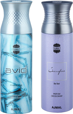 

Ajmal Avid & SacrificeHer Deodorants for Men & Women pack of 2 Deodorant Spray - For Men & Women(400 ml, Pack of 2)