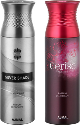 

Ajmal SilverShade & Cerise Deodorants for Men & Women pack of 2 Deodorant Spray - For Men & Women(400 ml, Pack of 2)