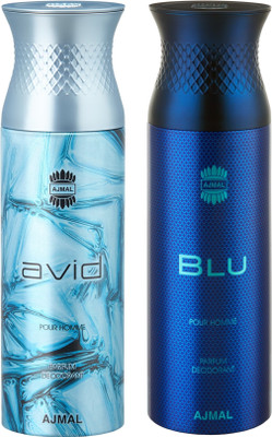 

Ajmal Avid & Blu Deodorants for Men pack of 2 Deodorant Spray - For Men(400 ml, Pack of 2)