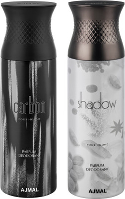 

Ajmal Carbon & ShadowHim Deodorants for Men pack of 2 Deodorant Spray - For Men(400 ml, Pack of 2)