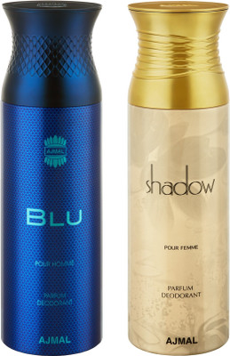 

Ajmal Blu & ShadowHer Deodorants for Men & Women pack of 2 Deodorant Spray - For Men & Women(400 ml, Pack of 2)