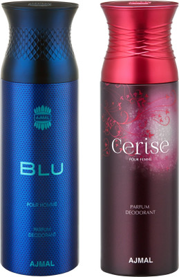 

Ajmal Blu & Cerise Deodorants for Men & Women pack of 2 Deodorant Spray - For Men & Women(400 ml, Pack of 2)