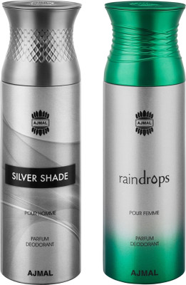 

Ajmal SilverShade & Raindrops Deodorants for Men & Women pack of 2 Deodorant Spray - For Men & Women(400 ml, Pack of 2)