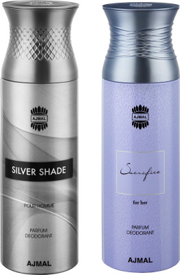 

Ajmal SilverShade & SacrificeHer Deodorants for Men & Women pack of 2 Deodorant Spray - For Men & Women(400 ml, Pack of 2)