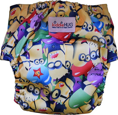 

kiddiehug Ready-to-wear All in One diaper 0-2 year Red (Land of minions) - New Born(8 Pieces)