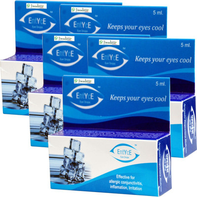 

Jiwadaya Entyce Ayurvedic Rose Water Base Herbal Eye Drops for Dry Eyes,5ml - Pack of 5 Eye Drops(5 ml)