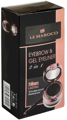 

LE MAROCO SMUDGE PROOF AND WATERPROOF 24 HOUR LASTING BLACK EYEBROW AND GEL EYE LINER ( 3 GM + 4 GM) 7 g(BLACK)