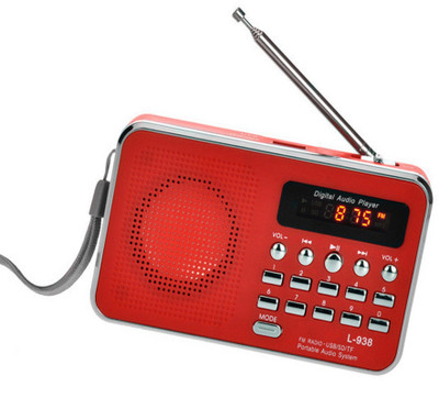 

CRETO L-938 Portable Radio FM Music Player Support USB pen-drive , aux and memory card FM Radio(Red)