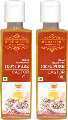 

HERBACEOUS 100% Pure And Natural Cold Pressed Castor Oil (Premium Quality) Hair Oil(200 ml)