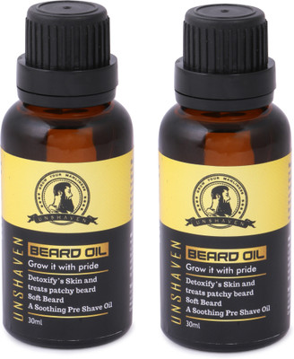 

Unshaven Beard Oil - 30 ML I Grow it With Pride (Pack of 2) Hair Oil(60 ml)