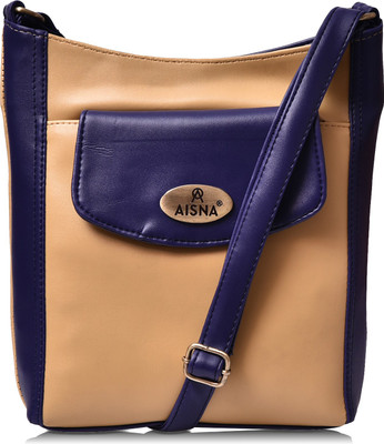 

Aisna Women Formal, Casual Beige, Purple Leatherette Sling Bag