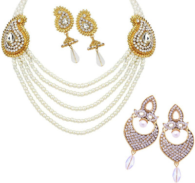 STYYLO FASHION Alloy Gold-plated White Jewellery Set(Pack of 1)