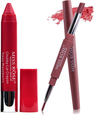

Miss rose double head water proof matte lipstick and lip liner chubby 30(multicolor)