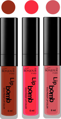 

Bonjour Paris Long lasting velvet matte lipstick(tan, peach, wild blush, 18 g)
