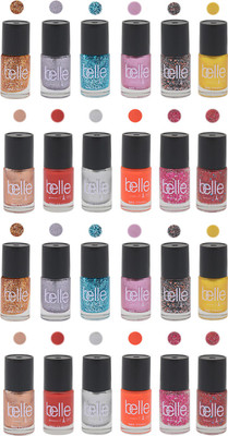 

BELLE Set of 24 Nail Enamel , Nail Polishes Glossy , Glitter and Metallic 5 ml each MultiColor(Pack of 24)