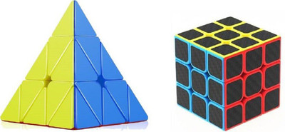 

Montez High Speed Stickerless Pyraminx & Carbon Fiber Cube Magic Rubik Cube with Smooth Corner Cutting (2 Pieces)(2 Pieces)
