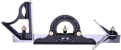 

Digital Craft 1 Set Adjustable Ruler Multi Combination Square Angle Finder Protractor 300mm/12"Measuring Set Tools 180 Degree Angle Ruler Set Ruler(Set of 1, Black)