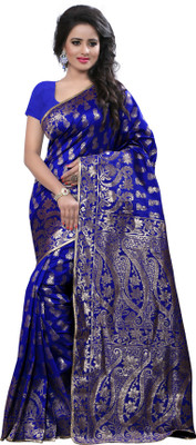 

Style U Self Design Chanderi Poly Silk Saree(Blue)