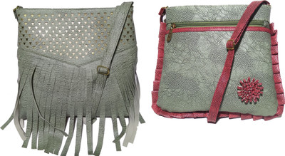 

AZED Collections Girls Casual Green Rexine Sling Bag