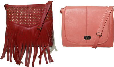 

AZED Collections Girls Casual Maroon, Orange Rexine Sling Bag