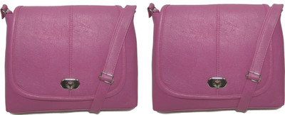 

AZED Collections Girls Casual Pink Rexine Sling Bag