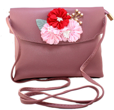 

Skoll Girls Casual Pink Synthetic Leather Sling Bag