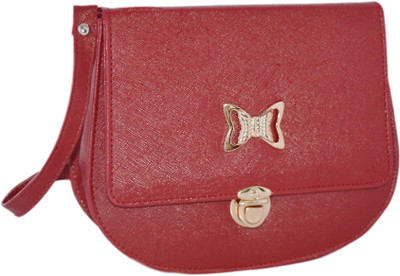 

minaar Girls Casual Maroon Leatherette, PU Sling Bag