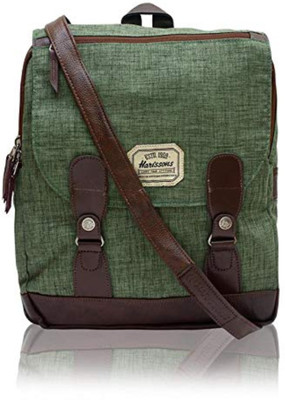 Harissons Men & Women Casual Green, Brown Polyester Sling Bag, Brown;green