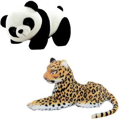 

Speoma PANDA AND CHEETAH ANIMAL SOFT TOY - 30 cm(Multicolor)