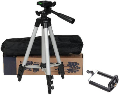 

DILURBAN Tripod-3110 Portable Camera Tripod With Three-Dimensional Head & Quick Release Plate Tripod TP29 Tripod Kit(BLACK,SILVER, Supports Up to 1500 g)