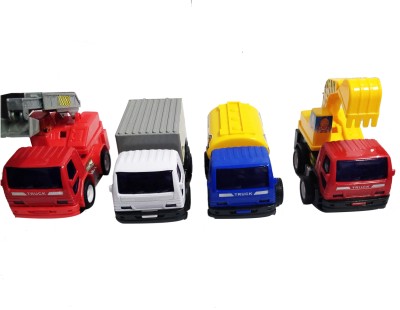 

Emob Pack of 4 Engineering Vehicle Construction Pull Back Truck Toy for Kids(Multicolor)