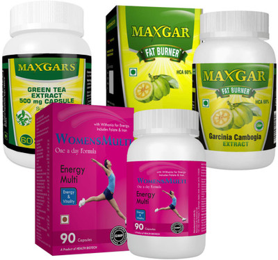 

Maxgar Garcinia + Green Tea Extract + Womens Multivitamin | Weight Loss Combo for Women(60 mg)