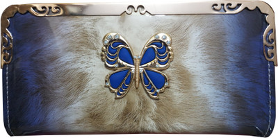 

Hims Women Blue Artificial Leather Wallet(8 Card Slots)