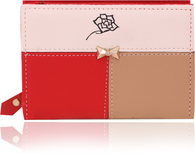 

Cidky Women Red, Beige, White Artificial Leather Wrist Wallet(6 Card Slots), Begie;mat red;white