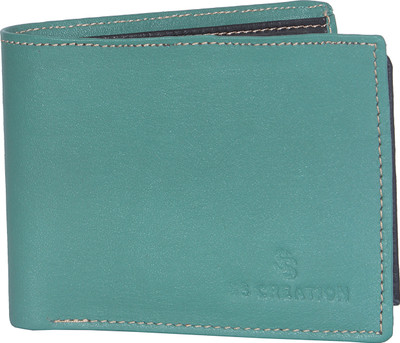 

SS CREATION Boys Green Genuine Leather Wallet(5 Card Slots), Green/black