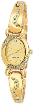 

Celora new aks Fancy Round Dial Gold Strap Diamond Watch - For Women
