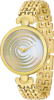 Celora 527 Analogue White Dial Gold Metal Strap Unique Watch - For Women