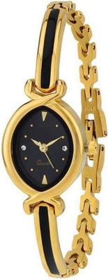 

CelAura Ovel-03 Analogue Black Dial Gold Strap Slim Series Stylish Watch - For Women