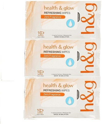 

health&glow REFRESHING WIPE ZERO FRAGRANCE10'S(3 Pieces)