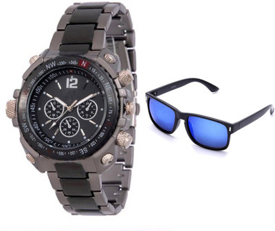 

Fancy Wayfarer, Chronograph Watch Combo(Black)