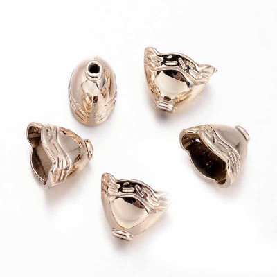 

mrithi Funnel Alloy Bead Caps - 10 Nos - 1.5mm wide, 9mm long, 8mm thick