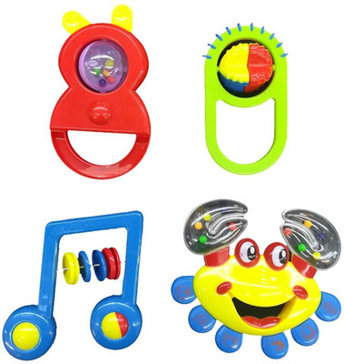 

Trendy Dukaan Rattle Toys for Babies, Infants and Toddlers - BPA Free - Non Toxic - Set of 4 Pieces Rattle(Multicolor)