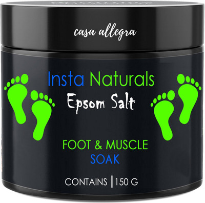 

casa allegra Casa Allegra's Insta Naturals Epsom Salt,Pack of 2 For Foot and Muscle Soak Relaxation and Relieves Pains and Aches - 150 Grams(150 g)