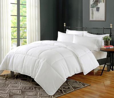 AVI Solid Single Duvet for  Mild Winter(Polyester, White)