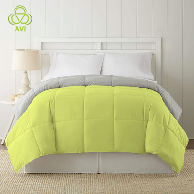 AVI Solid Single Duvet for  Heavy Winter(Polyester, Grey lemon)