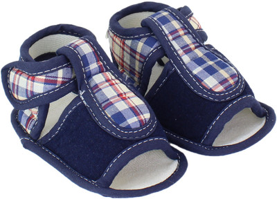 

Neska Moda Checks 6 To 12 Month Baby Booties(Toe to Heel Length - 11 cm Blue)