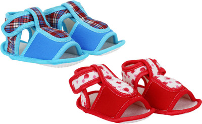 

Neska Moda Checks 6 To 12 Month Baby Booties(Toe to Heel Length - 11 cm Red, Blue), Blue;red
