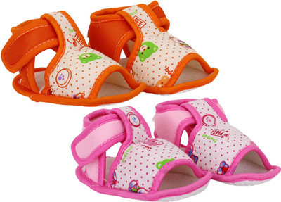 

Neska Moda Bear 6 To 12 Month Baby Booties(Toe to Heel Length - 11 cm Orange, Pink)