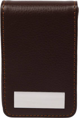 

STARPRO Steel and Synthetic Leather 10 Card Holder(Set of 1, Brown)