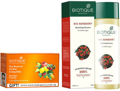 

BIOTIQUE BIO anti-tan facial kit, BERBERRY HYDRATING CLEANSER FOR ALL SKIN TYPES(Set of 2)